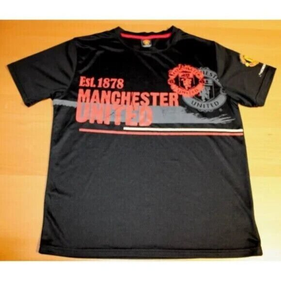 Manchester United FC Football Club Jersey Shirt Top Small Black Soccer Futbol - Picture 1 of 2